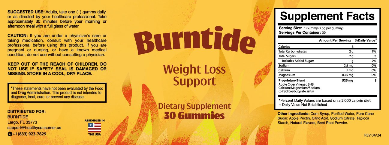 Burntide product label